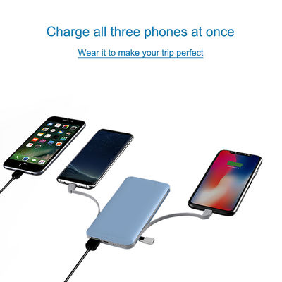 Ενσωματωμένη τράπεζα δύναμης καλωδίων 10000mAh 210g εξαιρετικά λεπτή