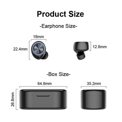 Ακουστικά αφής TW80 55mAh Sweatproof Bluetooth δακτυλικών αποτυπωμάτων